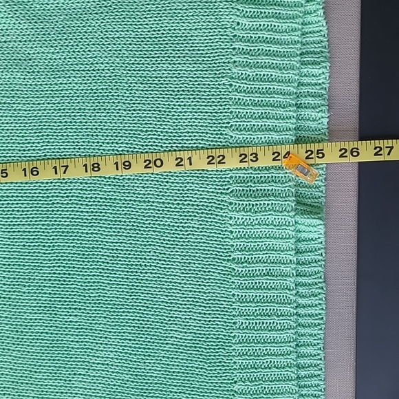 J. Crew Mint Green Beachy Cotton Sweater Lace Up Front | Size Large | NWOT - Picture 5 of 5